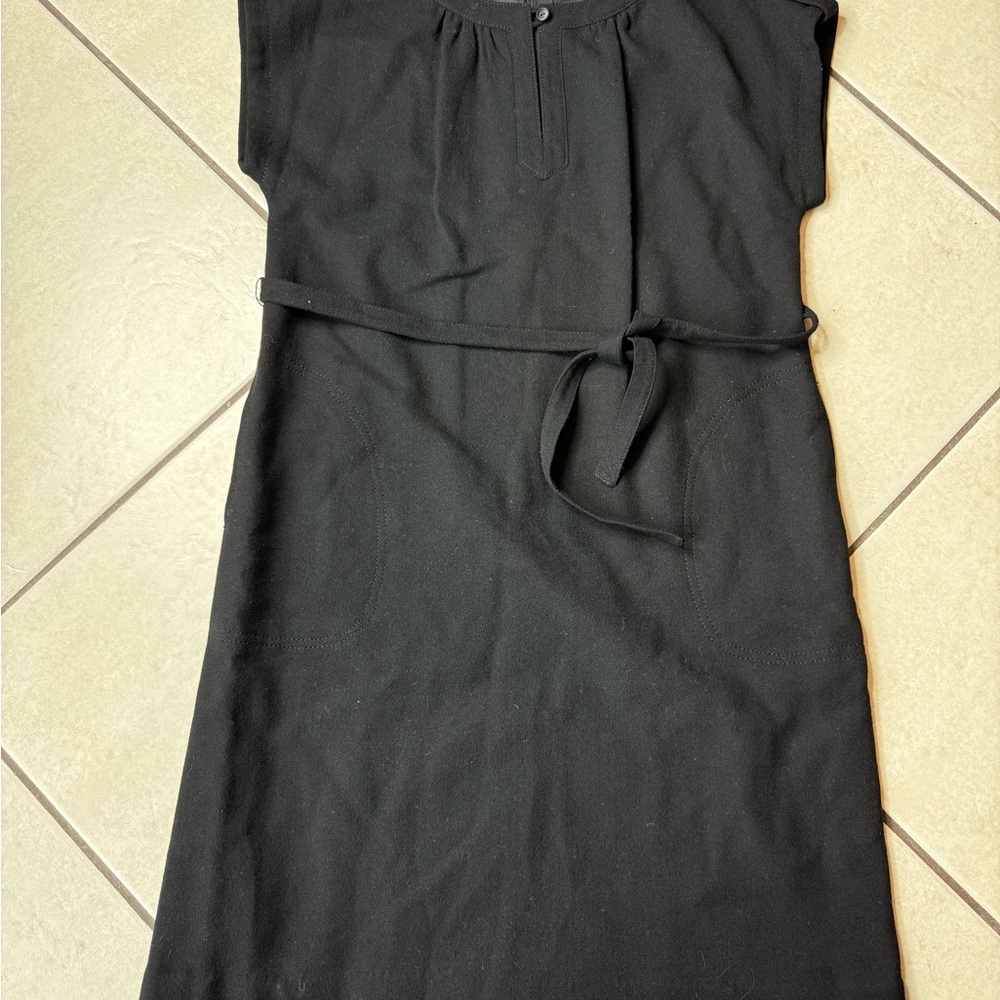 Black Tie Front Sheath Midi Dress